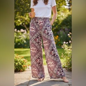Maurices Bohemian Print Wide-Leg Pants